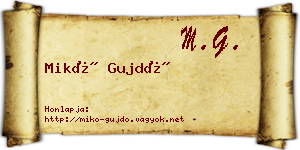 Mikó Gujdó névjegykártya